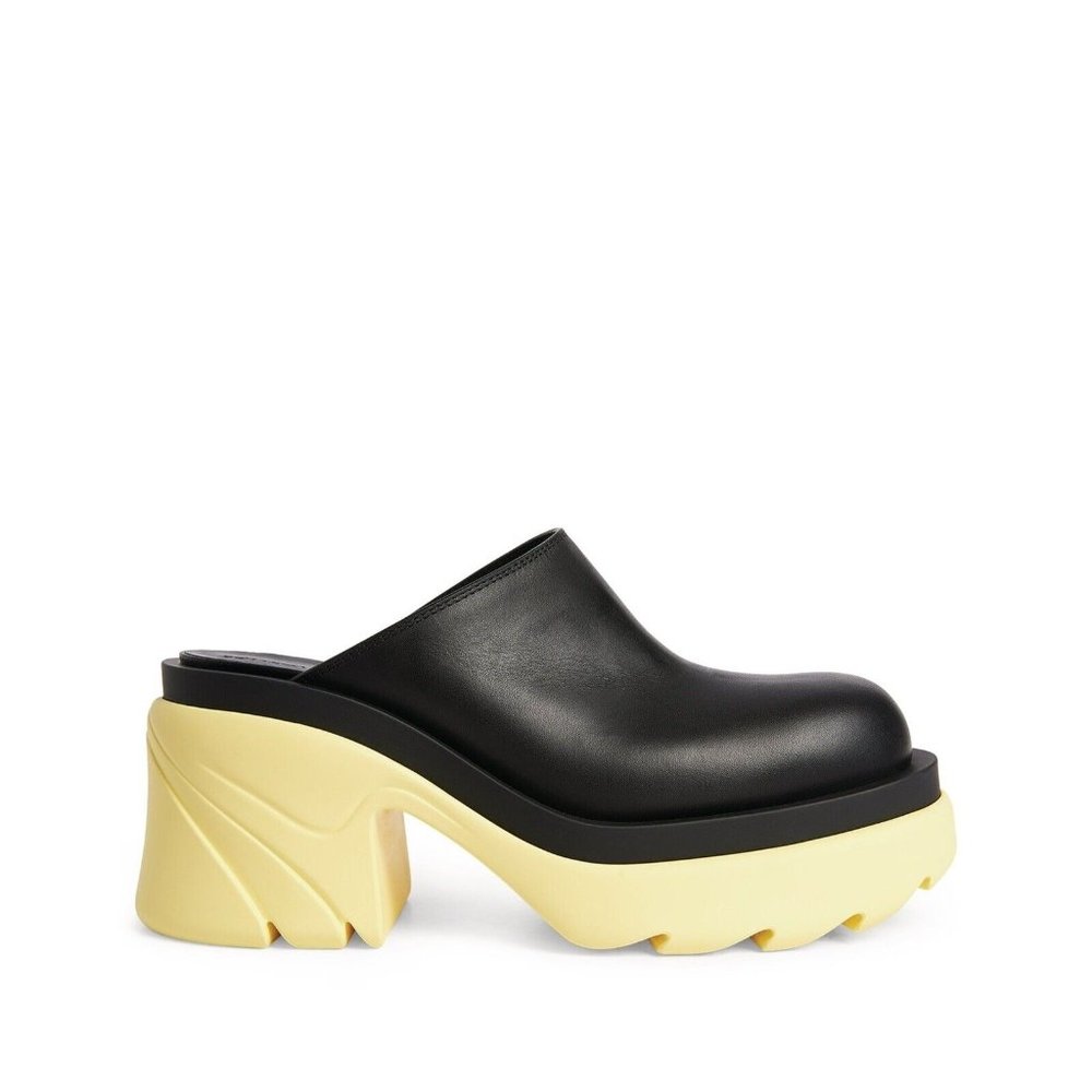 Bottega Veneta Black and Yellow Mules